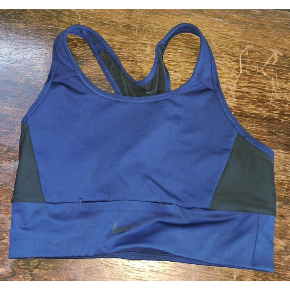 NIKE Pro Limited Edition Elite Sports Running Bra Navy Black Pocket Size M